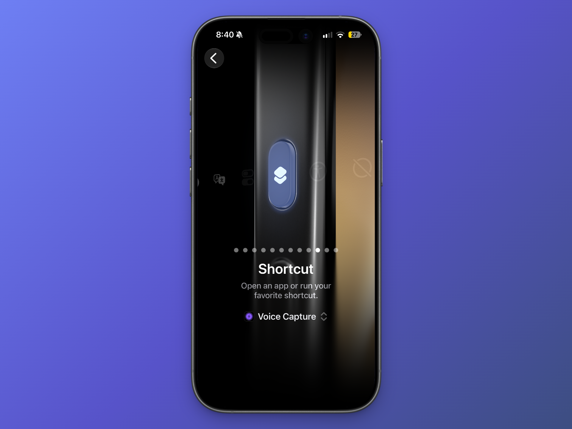 Press the Action Button to start a voice capture