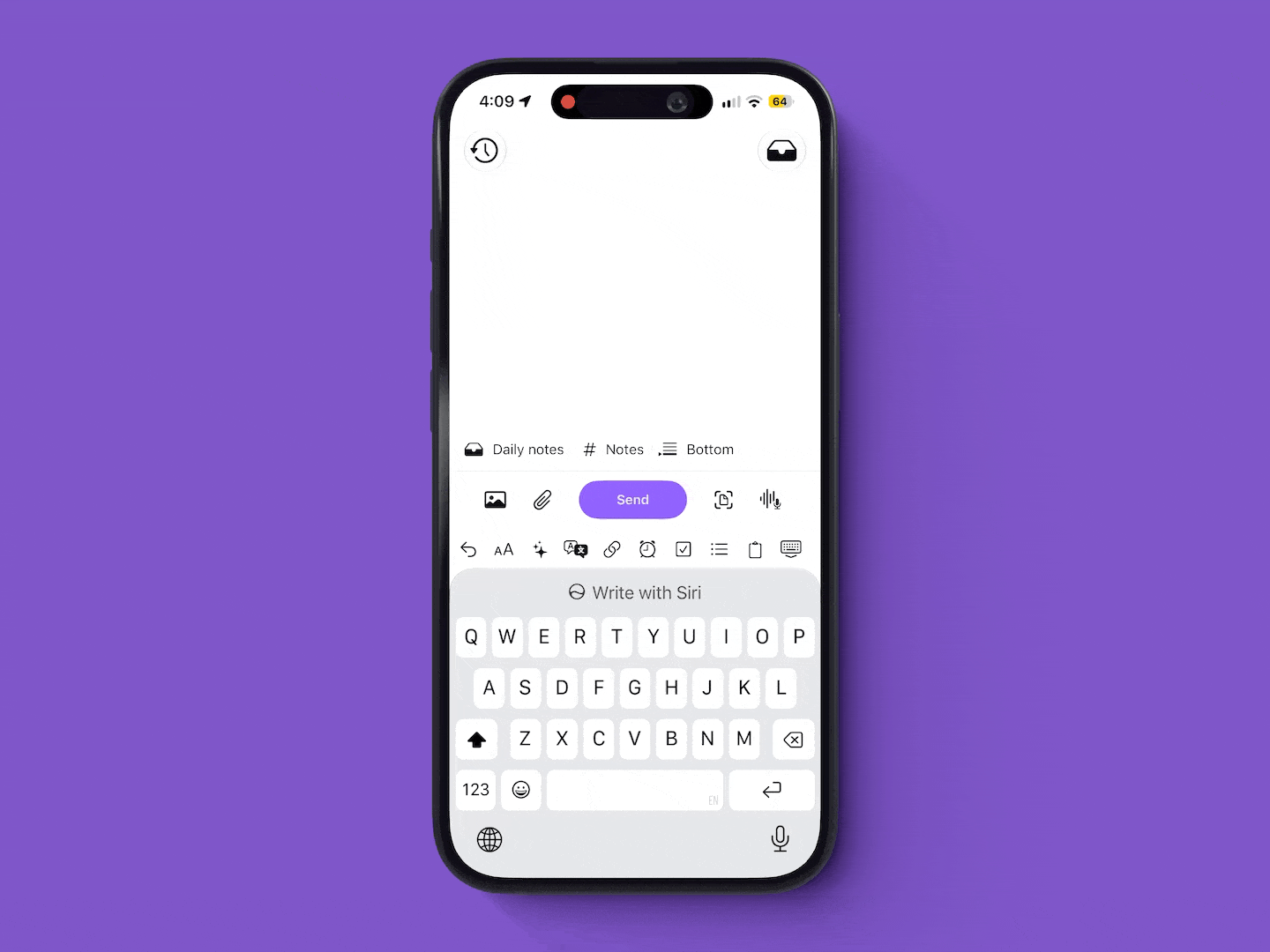 Capture sketches, photos, screenshots, and images and send them to Obsidian